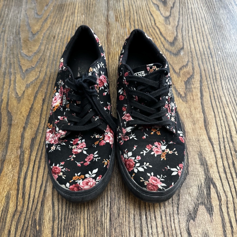 Vans Black Floral Sneakers